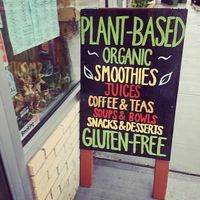 Outside at Right Path Organic Cafe in New London
