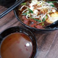 Double flavour Penang noodles. Served as a bowl of lor mee with Penang styled prawn noodles broth. You add the broth to your noodles halfway.  Get to try 2 flavours in one order! at One Two Tree - Maybe closed in Kluang