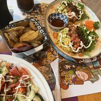 Tacos and fries   at Lands in Love - Vegan Hotel & Resort in Alajuela