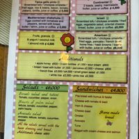Menu of roadside cafe  at Lands in Love - Vegan Hotel & Resort in Alajuela