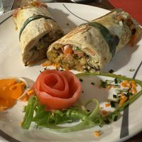 Mediterranean Wrap from hotel restaurant   at Lands in Love - Vegan Hotel & Resort in Alajuela