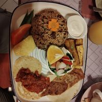 Gallo pinto, tocinets y huevos el mejor desayuno que me he comido en mucho tiempo. at Lands in Love - Vegan Hotel & Resort in Alajuela