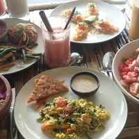 Coconut patty/all day breakfast/watermelon salad. at Pituq - Ikan Duyung in 