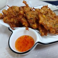 Deep fried veg fritter things at Cheng Si Jie Thai Private Kitchen 鄭​師姐泰式素食私房菜 in Kowloon