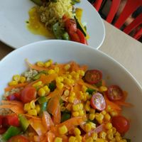 Hubby & I shared the Quinoa bowl & veg curry   at Viva La Pepa in Burgos