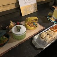 2 cocktails, part of the aperitivo (included 3 more small dishes not pictured )  at Smile Tree Cocktail Bar in Turin