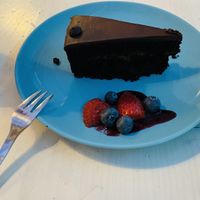 Vegan Sacher Torte 🍰  at Veggiezz - Am Salzgriess in Vienna