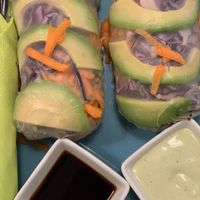 Summer rolls with peanut sauce  at Veggiezz - Am Salzgriess in Vienna