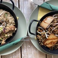 Cauliflower risotto and asian style tofu and quinoa   at Veggiezz - Am Salzgriess in Vienna