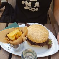classic veggie burger with fries at Veggiezz - Am Salzgriess in Vienna