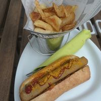 Curry Dog with the best fries! at Veggiezz - Am Salzgriess in Vienna