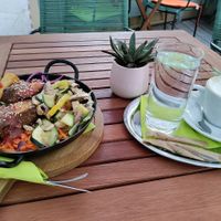 Tofu, vegetables. at Veggiezz - Am Salzgriess in Vienna