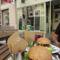 Burgers and fries at Veggiezz - Am Salzgriess in Vienna