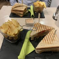 Club sandwiches, special in the front  at Veggiezz - Am Salzgriess in Vienna