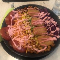 Rainbow poke bowl  at Veggiezz - Am Salzgriess in Vienna