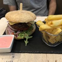 Beyond meat burger  at Veggiezz - Am Salzgriess in Vienna
