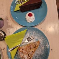 Apple crumble and sacher torte at Veggiezz - Am Salzgriess in Vienna