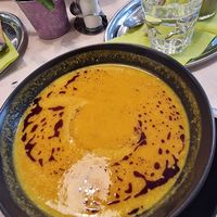 Pumpkin soup at Veggiezz - Am Salzgriess in Vienna