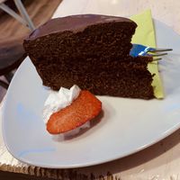 Sacher cake   at Veggiezz - Am Salzgriess in Vienna