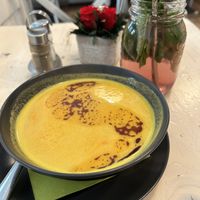 Pumpkin soup  at Veggiezz - Am Salzgriess in Vienna