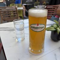 Vegan beer in the sunshine- pity it’s a busy road, not a park….  at Veggiezz - Am Salzgriess in Vienna