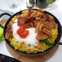 Curry quinotto with extra protein at Veggiezz - Am Salzgriess in Vienna