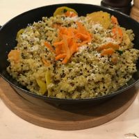 Quinoa curry bowl, with veggies. Had them leave out beans.  at Veggiezz - Am Salzgriess in Vienna