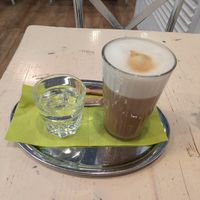 Oat latte at Veggiezz - Am Salzgriess in Vienna