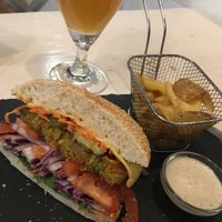 Delicious cheeseburger! at Veggiezz - Am Salzgriess in Vienna