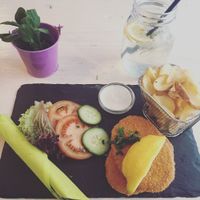 Vegan Schnitzel at Veggiezz - Am Salzgriess in Vienna