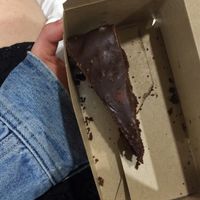 Takeaway sachertorte
A little messy but SUPER delicious! at Veggiezz - Am Salzgriess in Vienna