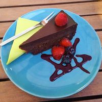 Sachertorte at Veggiezz - Am Salzgriess in Vienna