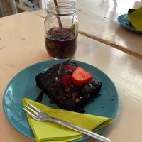 Brownie cake at Veggiezz - Am Salzgriess in Vienna