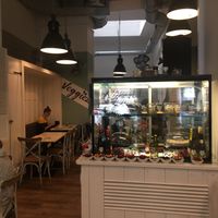 Inside food display at Veggiezz - Am Salzgriess in Vienna