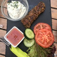 Seitan steak  at Veggiezz - Am Salzgriess in Vienna