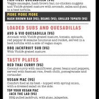 Menu at The Phoenix in Coventry