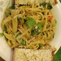 Vegtable curry pasta at Buzzz Cafe in Tagbilaran