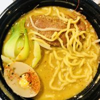 Spicy 🌶 with vegan pork and egg at Ramen Hood in Los Angeles