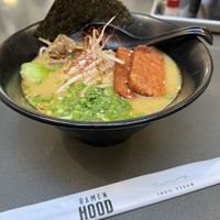 Spicy “pork” ramen- sooo good!  at Ramen Hood in Los Angeles