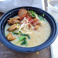 Garlic ramen at Ramen Hood in Los Angeles