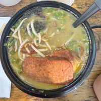 Spicy garlic ramen  at Ramen Hood in Los Angeles