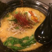 Spicy ramen with vegan egg at Ramen Hood in Los Angeles