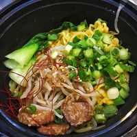 Spicy ramen before broth at Ramen Hood in Los Angeles