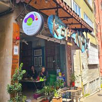 Outside at KafeNAsanat in Istanbul