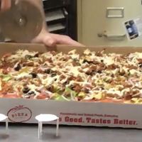 Vegan thick crust pizza. Delicious! at Pizza Perfect in Nashville