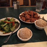 Sesame chicken and broccoli  at Chia Sen in Scarborough