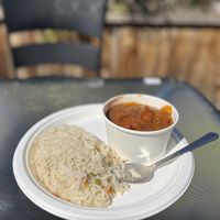 Korma with ricee  at Bliss in Quesnel