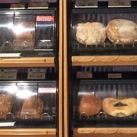 Loaves of freshly baked organic bread  at Erdi Biomarkt in Filderstadt