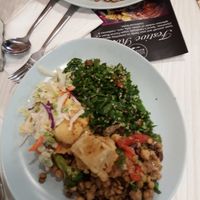 Three salads at Bliss & Chips in Newtown