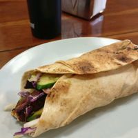 "Duck" Burger as a wrap  at Bliss & Chips in Newtown